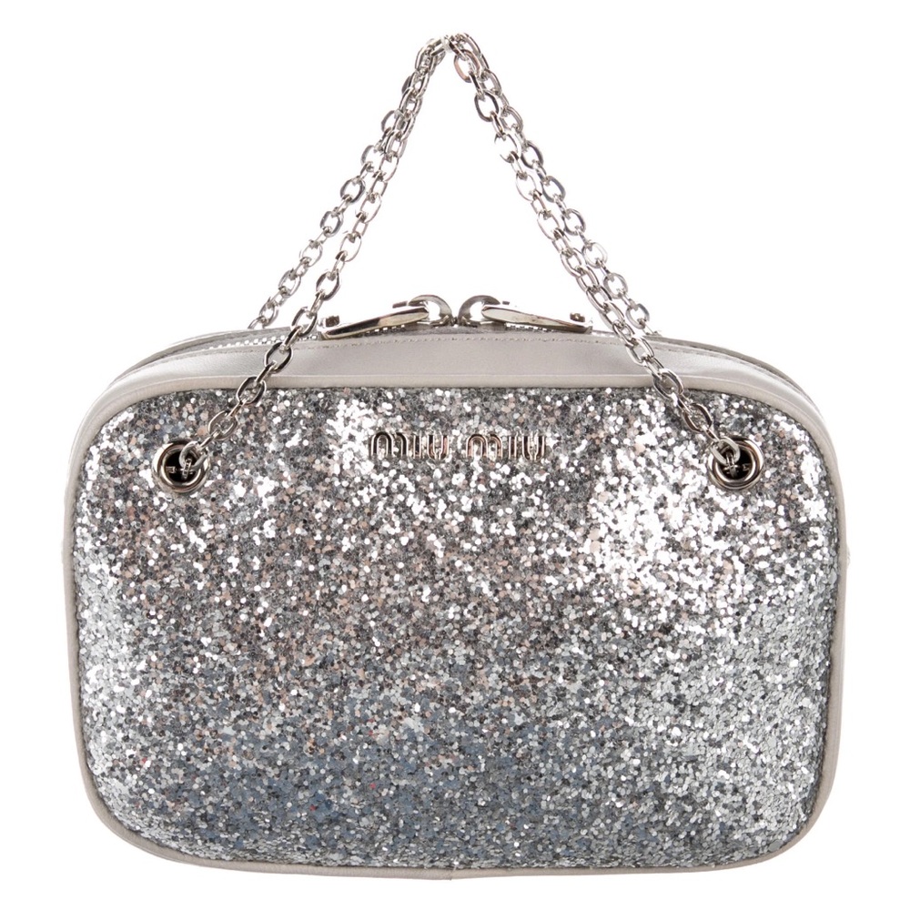 Miu Miu Silver Glitter Women's Bag